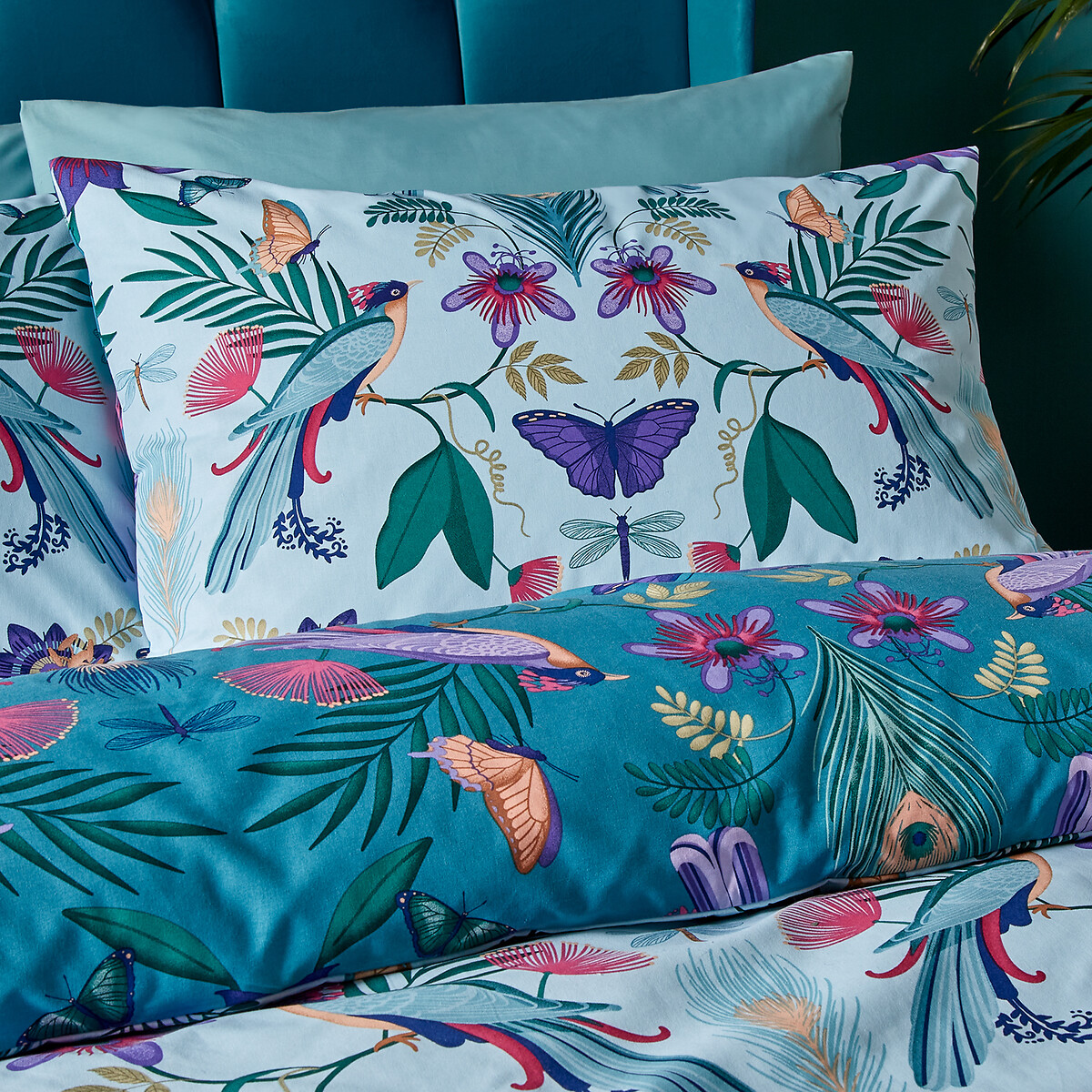 Mya Duvet Cover and Pillowcase Set duck egg blue, CATHERINE LANSFIELD
