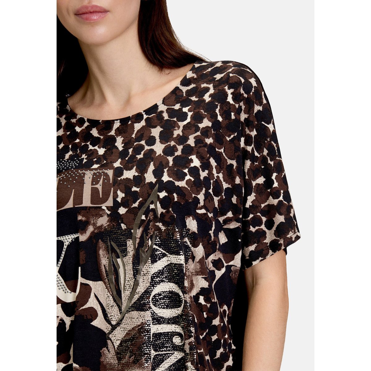 T-shirt oversize à impression marron/beige, BETTY BARCLAY