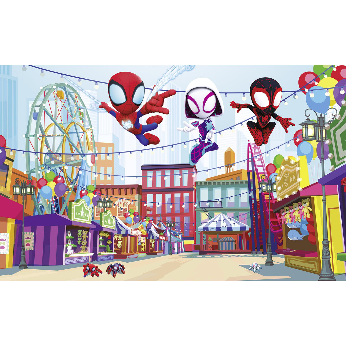 Papier peint Komar - Marvel Spidey And His Amazing Friends Theme Park - 400 x 250 cm multicolore, HEXOA