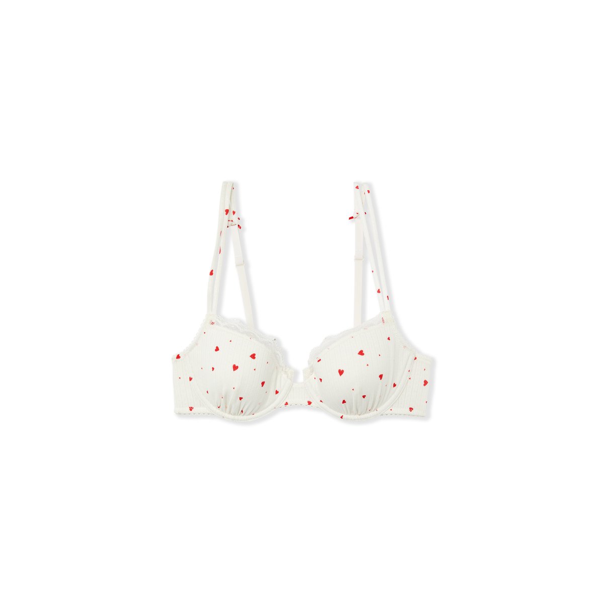 Soutien-gorge N.4 - Le coques fines en pointelle VANITY GOURMAN imp fd blanc, ETAM