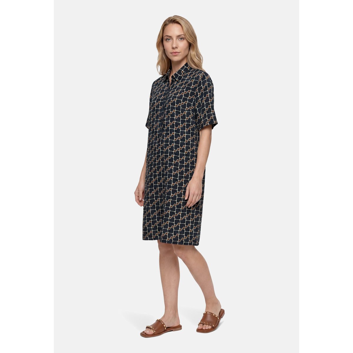 Robe-chemisier à impression dark blue/brown, BETTY BARCLAY