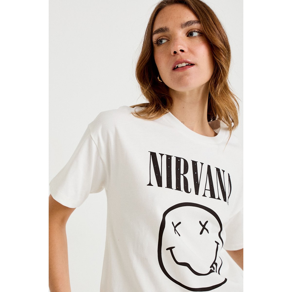 T-shirt oversize manches courtes ecru, CACHE CACHE