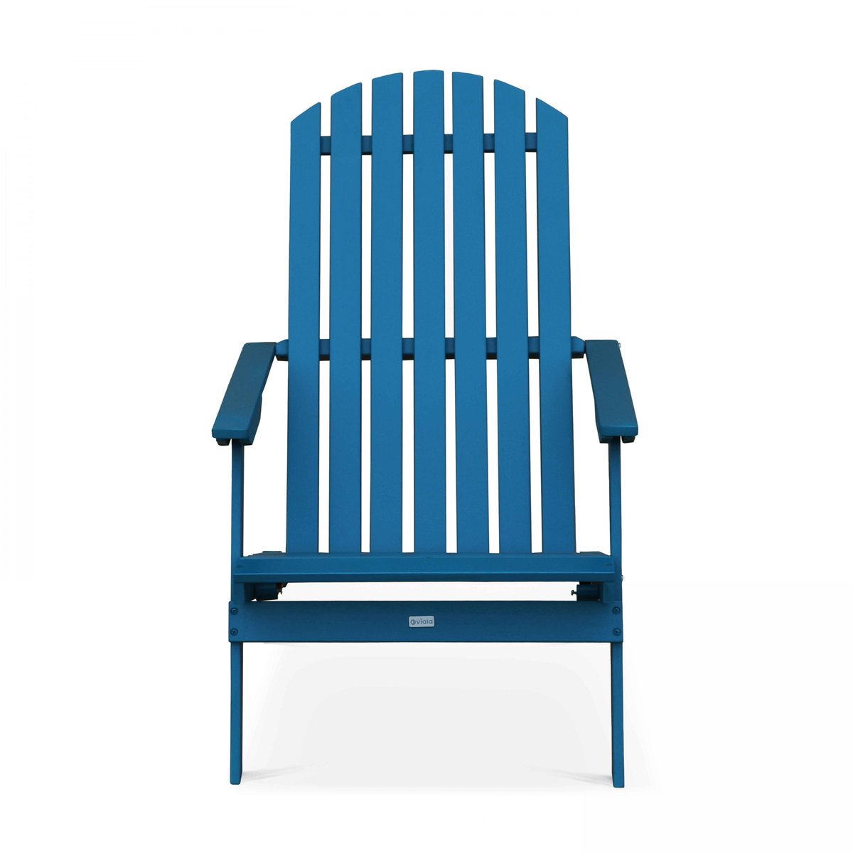 Lot de 2 fauteuils inclinable en bois, CALGARY bleu pacific, OVIALA