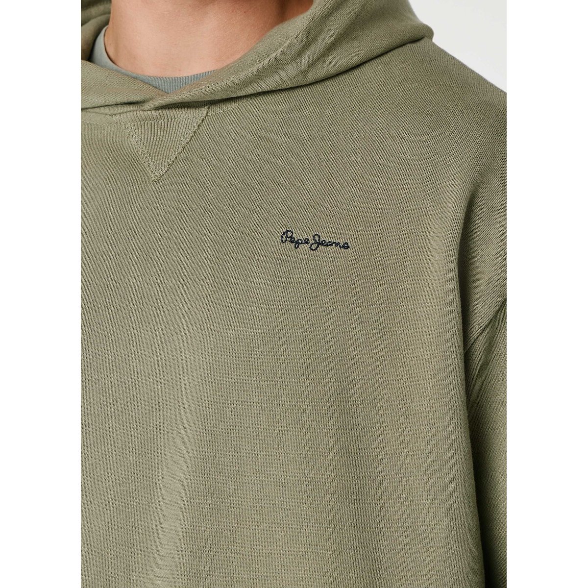 Sweat à capuche GEO CREW vert sauge, PEPE JEANS