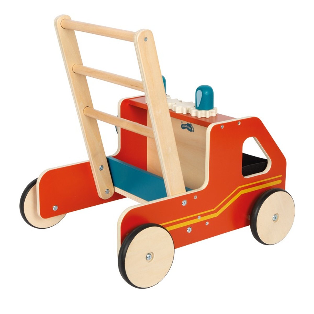 Chariot de marche en bois Pompiers rouge, SMALL FOOT COMPANY