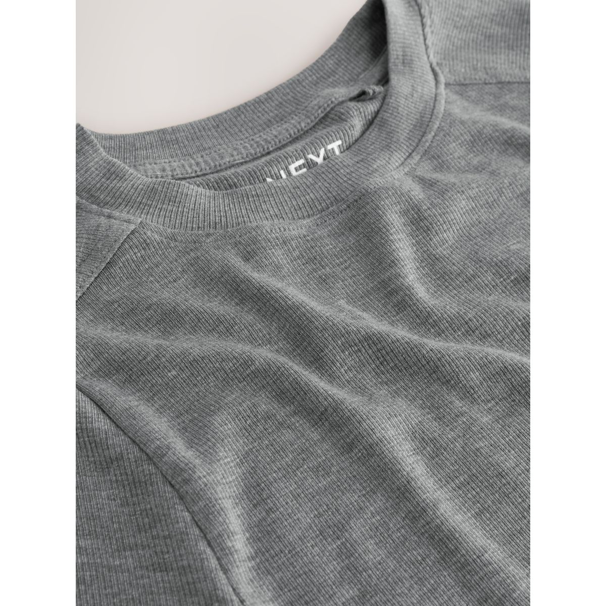 T-shirt léger et côtelé à manches longues gris, NEXT