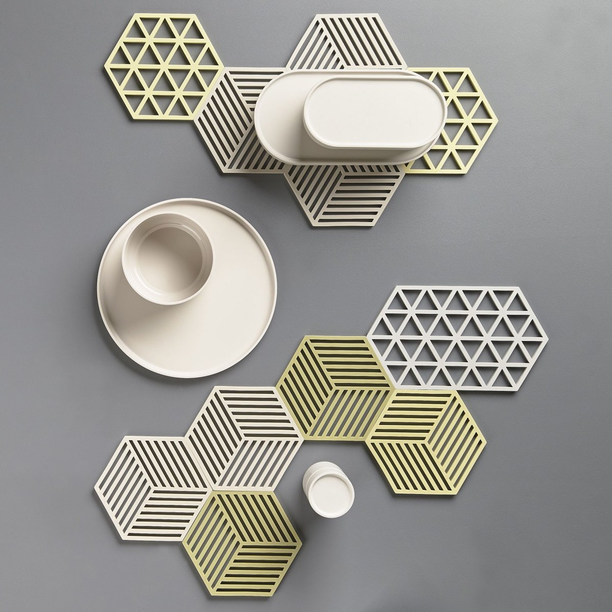 Dessous de Plat Hexagon 16 x 14 cm gris, ZONE DENMARK