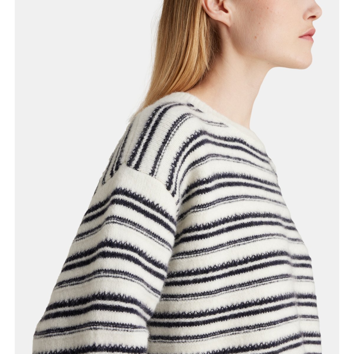 Pull taro mil maille mousseuse écru et noir, GALERIES LAFAYETTE