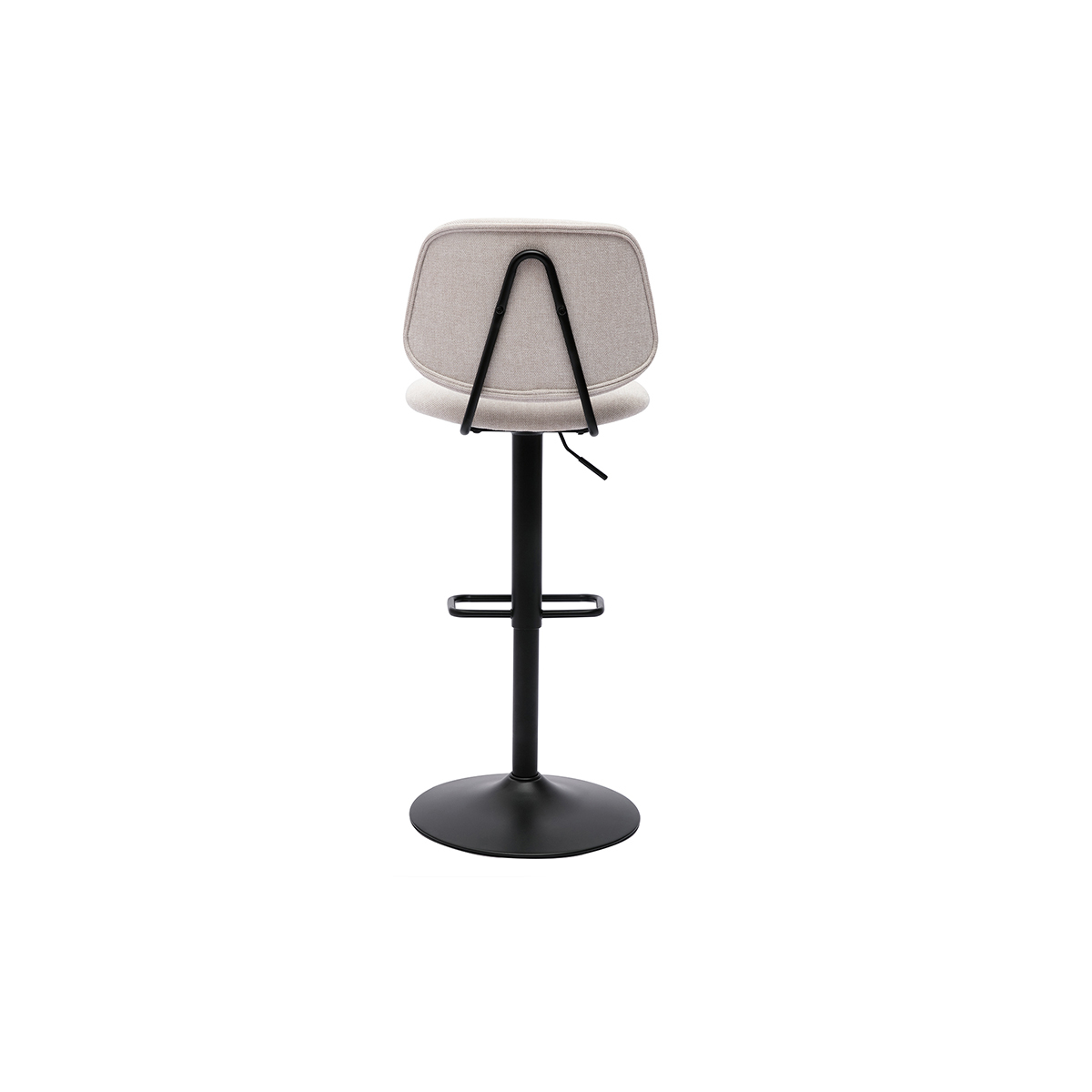 Tabourets de bar relevables design en tissu effet velours texturé terre brûlée et métal noir BARNET (lot de 2) beige, MILIBOO