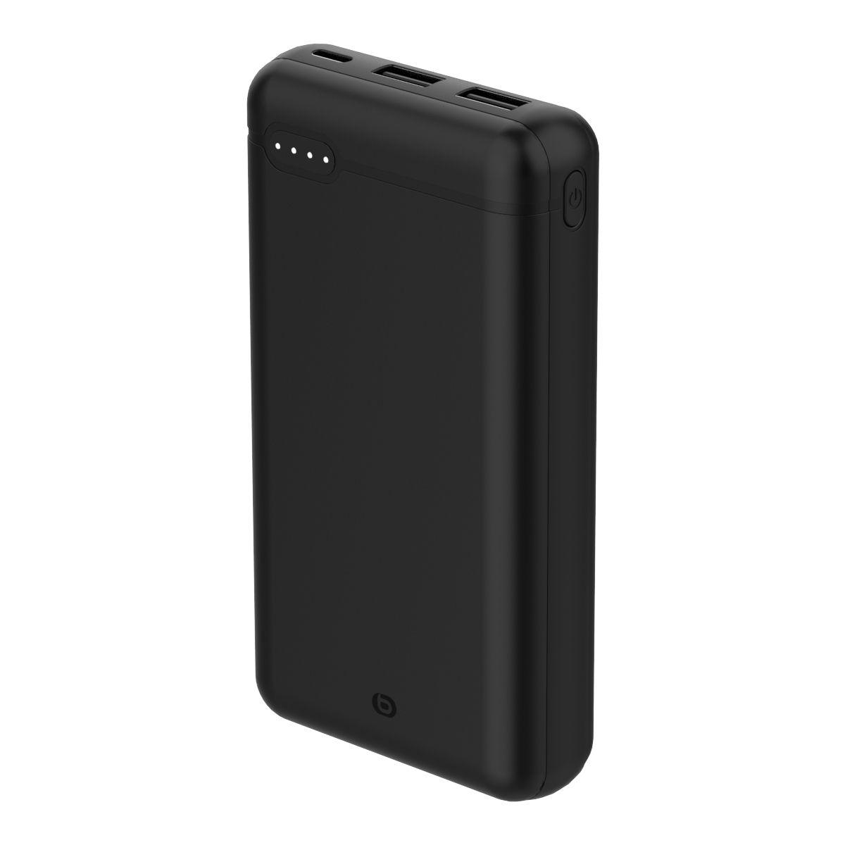 Batterie externe PowerBank 20000 mAh noir USB-C compatible iPhone 16 15 14 Pro Max et Samsung Galaxy couleur unique, ESSENTIEL B