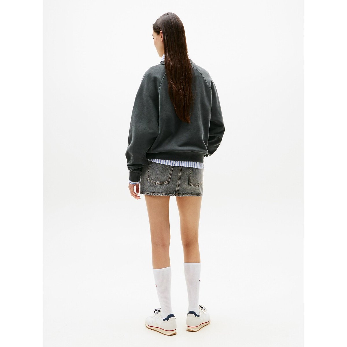 Crew Neck Sweatshirt black/leopard print, TOMMY JEANS