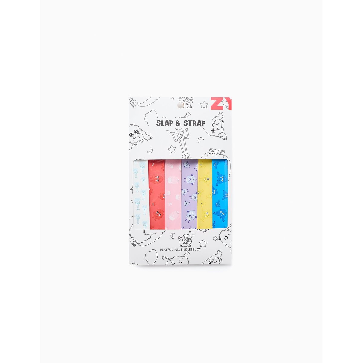 Lot de 6 Bracelets Slap & Strap Émotions multicolore, ZIPPY