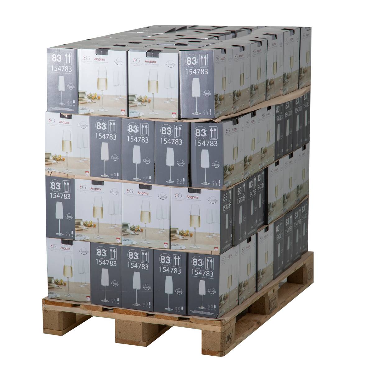 Lot de 6 flûtes à champagne en verre cristallin 34 cl ANGARA transparent, SECRET DE GOURMET