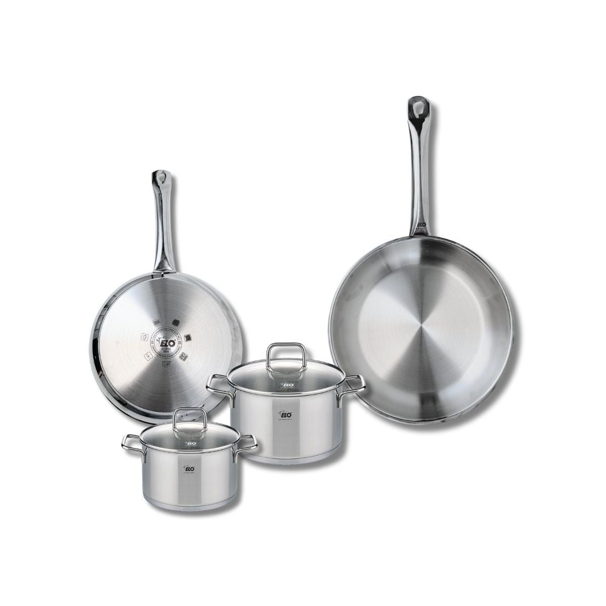 Batterie 2 poêles 24/28cm + 2 faitouts 14/16cm PROFI CITRIN gris, ELO