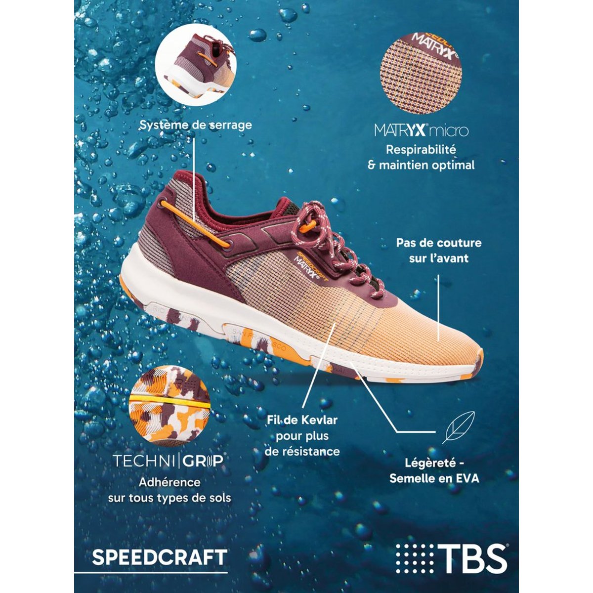 Chaussures de running JAZTECH raisin, TBS