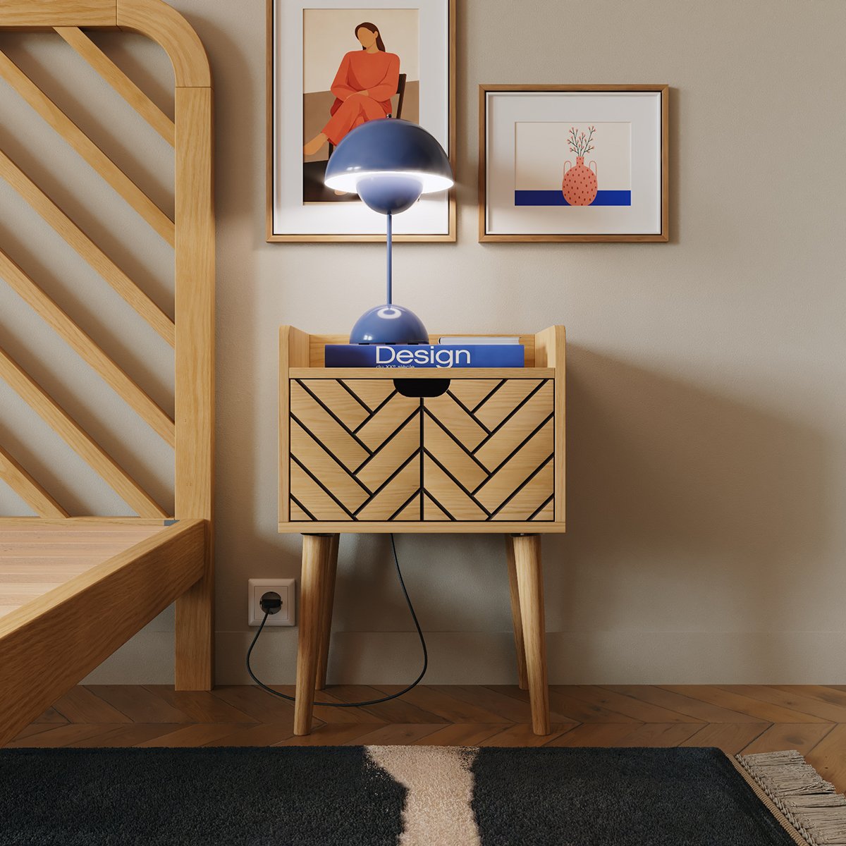 Table de chevet pin ALI bois_de_pin, SLOME