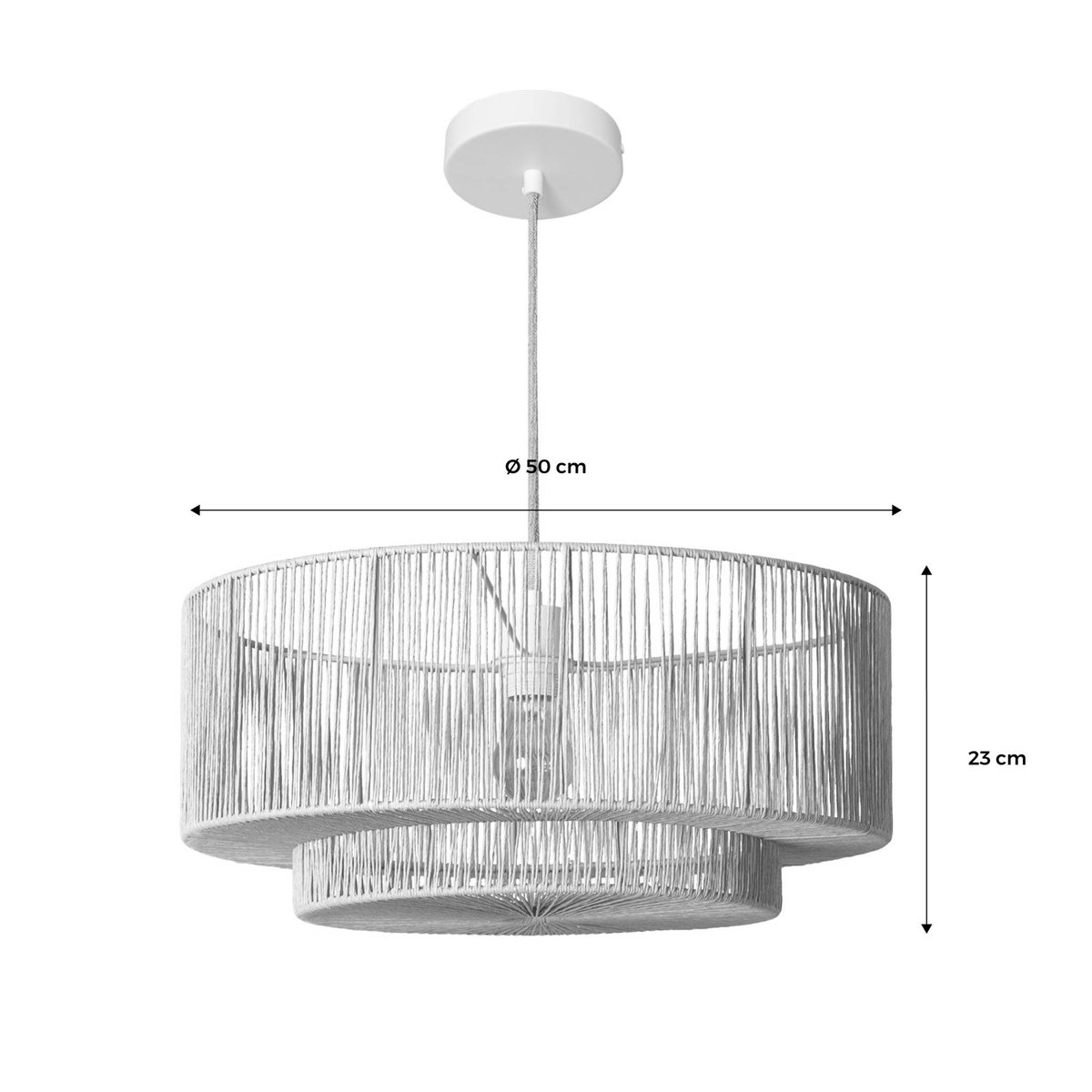 Suspension intérieur effet rotin Ø50cm COLINE naturel, SWEEEK