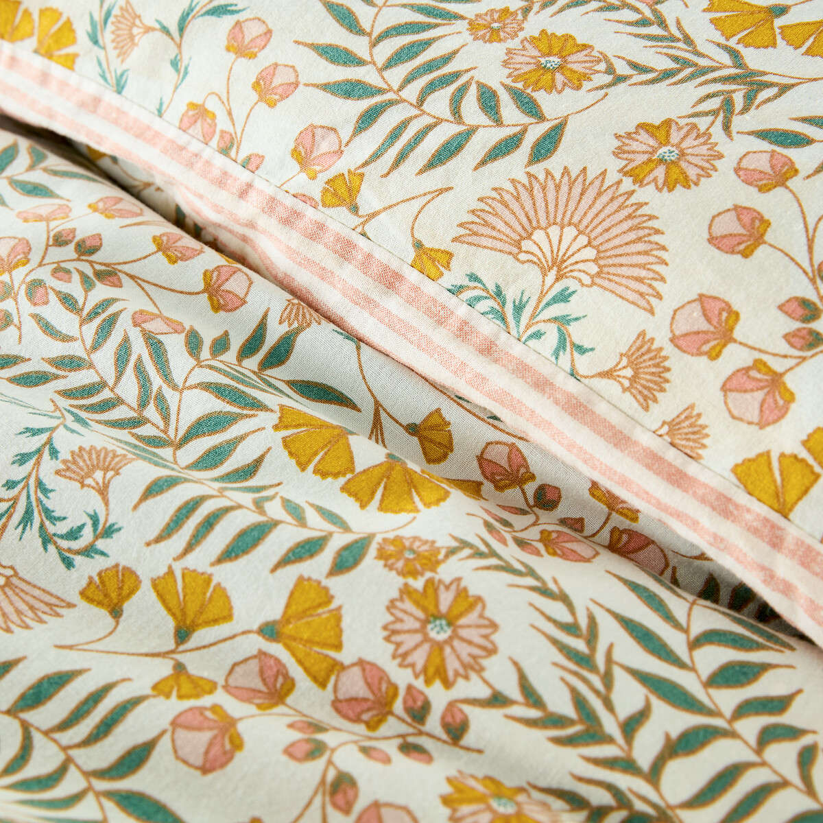 Majari Washed Cotton Duvet Cover floral print, LA REDOUTE INTERIEURS