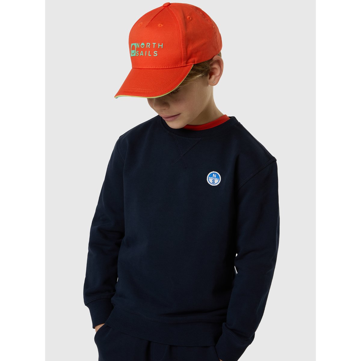 Sweat avec écusson de logo bleu marine, NORTH SAILS