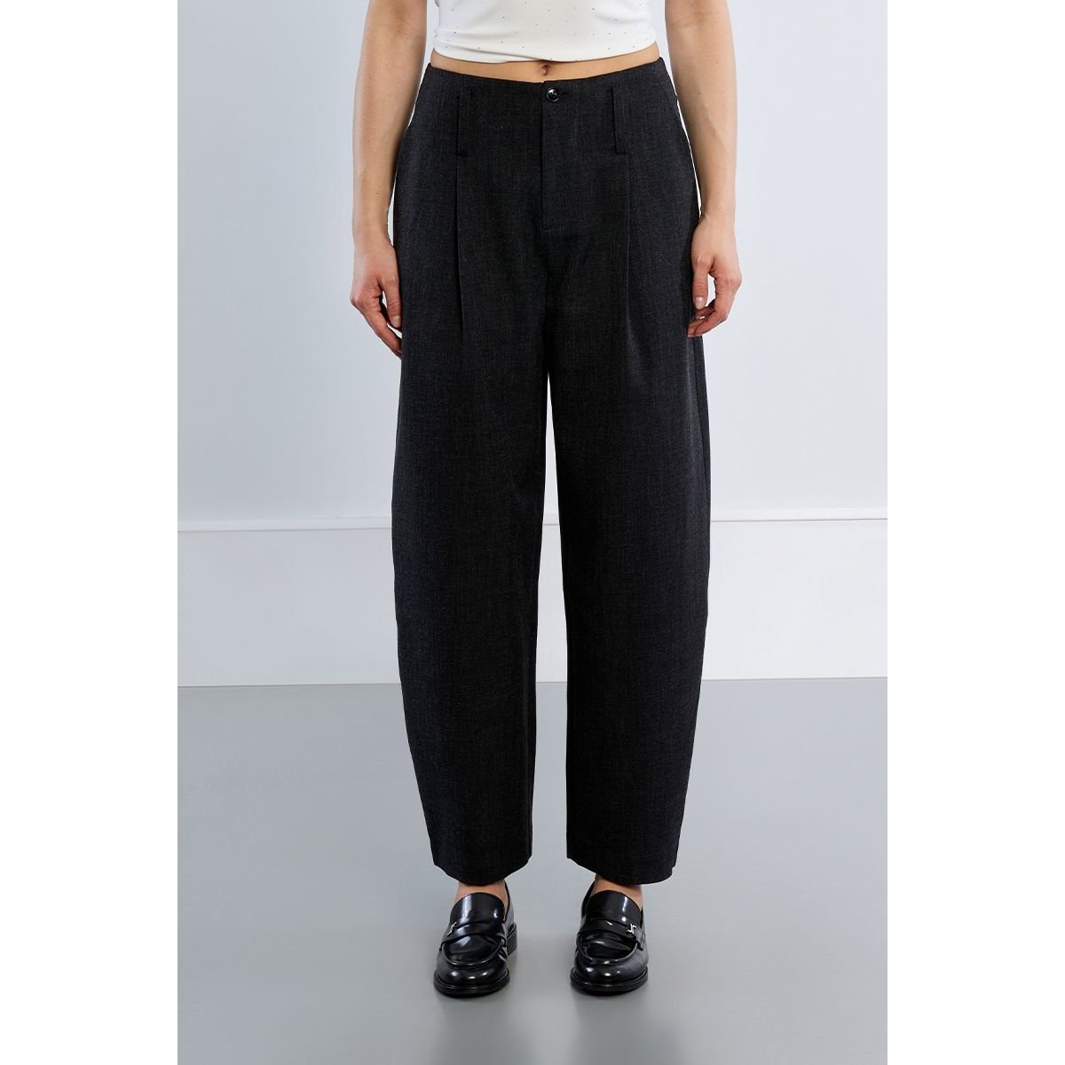 Pantalon barrel, à pinces noir, LILI SIDONIO