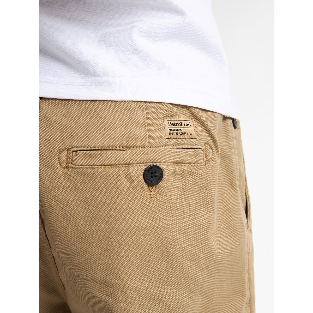 Short chino avec cordon de serrage marco jaune cappuccino, PETROL INDUSTRIES