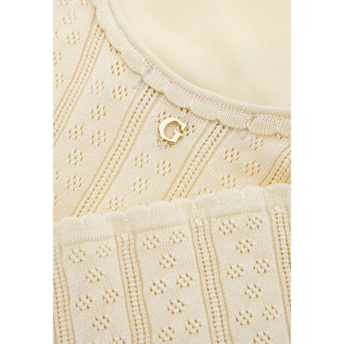 Mini Robe-Pull Bodycon crème, GUESS