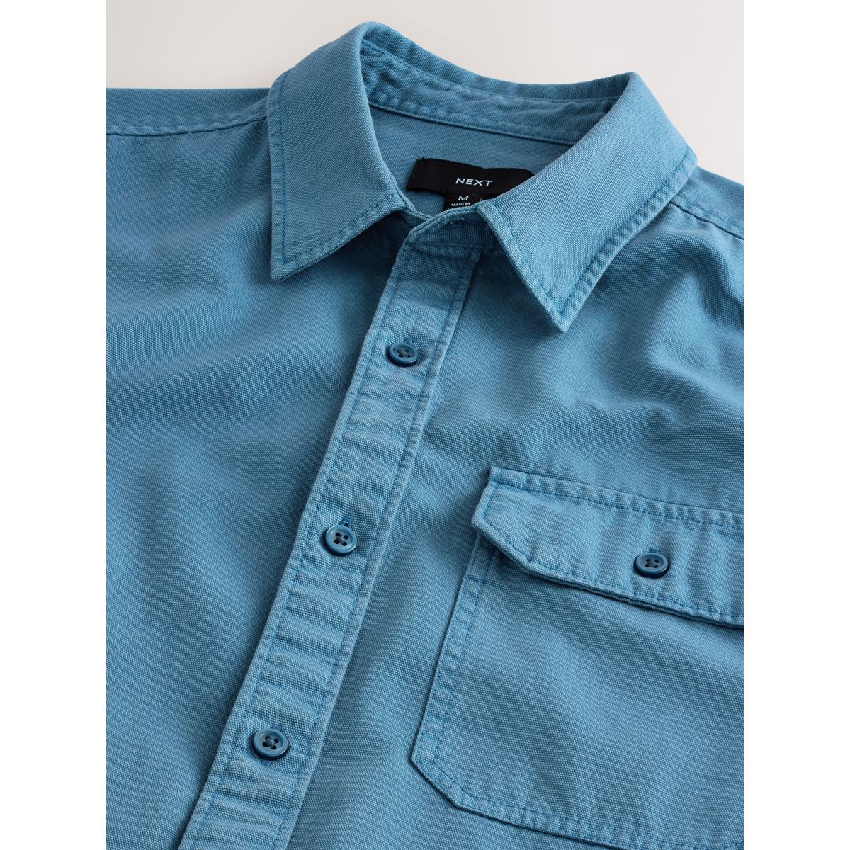 Chemise oxford teinte à manches longues bleu, NEXT