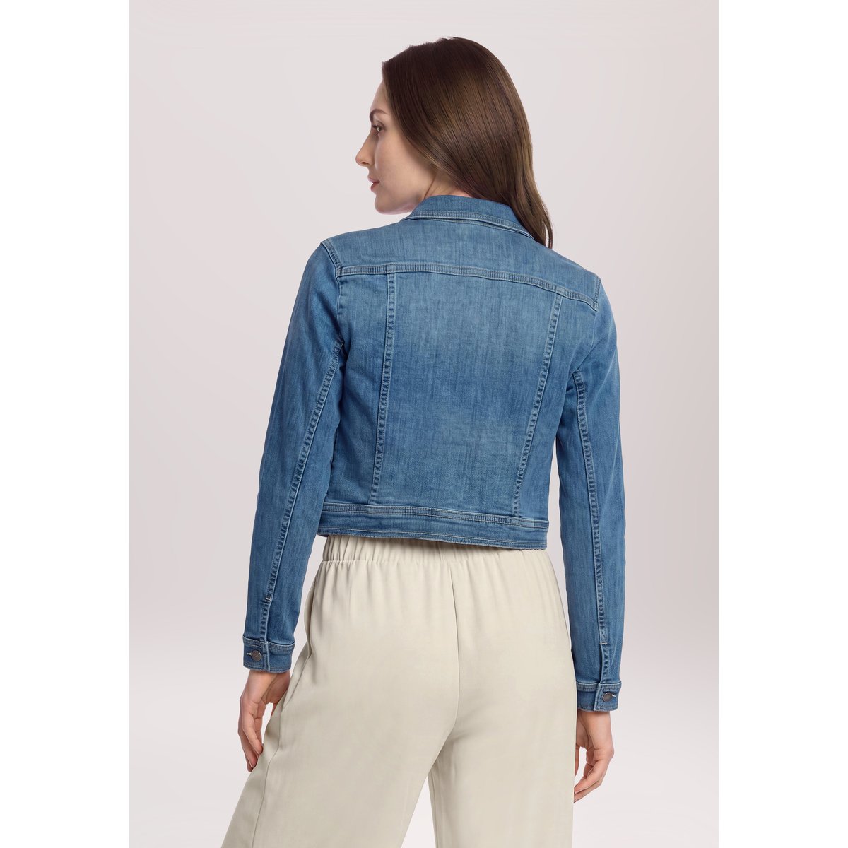 Veste en jean à effet délavé bleu, VERA MONT