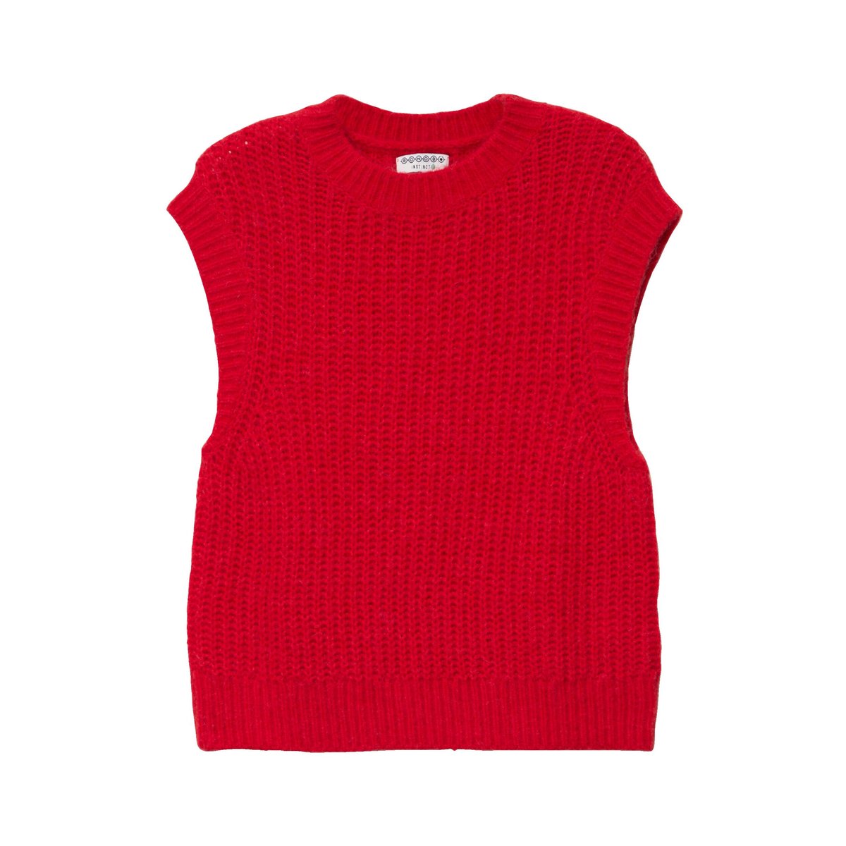Pull droit sans manches col rond rouge, BONOBO