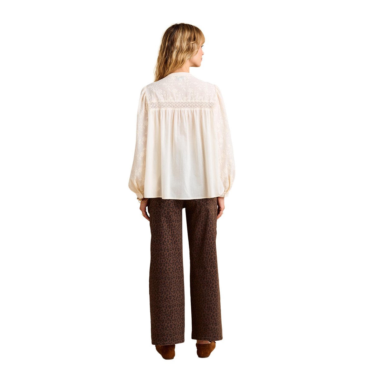 Blouse de grossesse et allaitement brodée crème, ENVIE DE FRAISE
