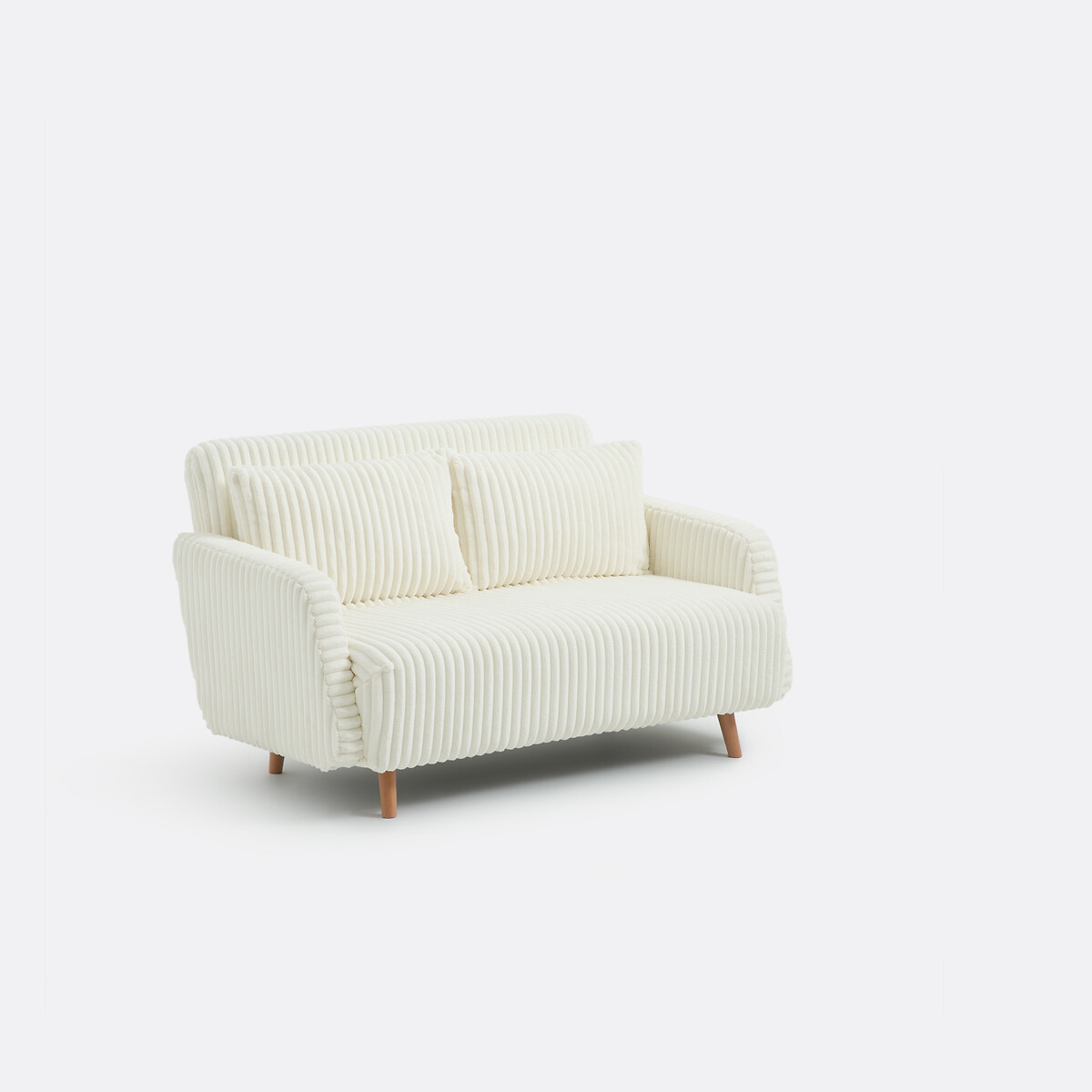 Sofá cama 2 plazas, terciopelo grosgrain, Cosico crudo, LA REDOUTE INTERIEURS