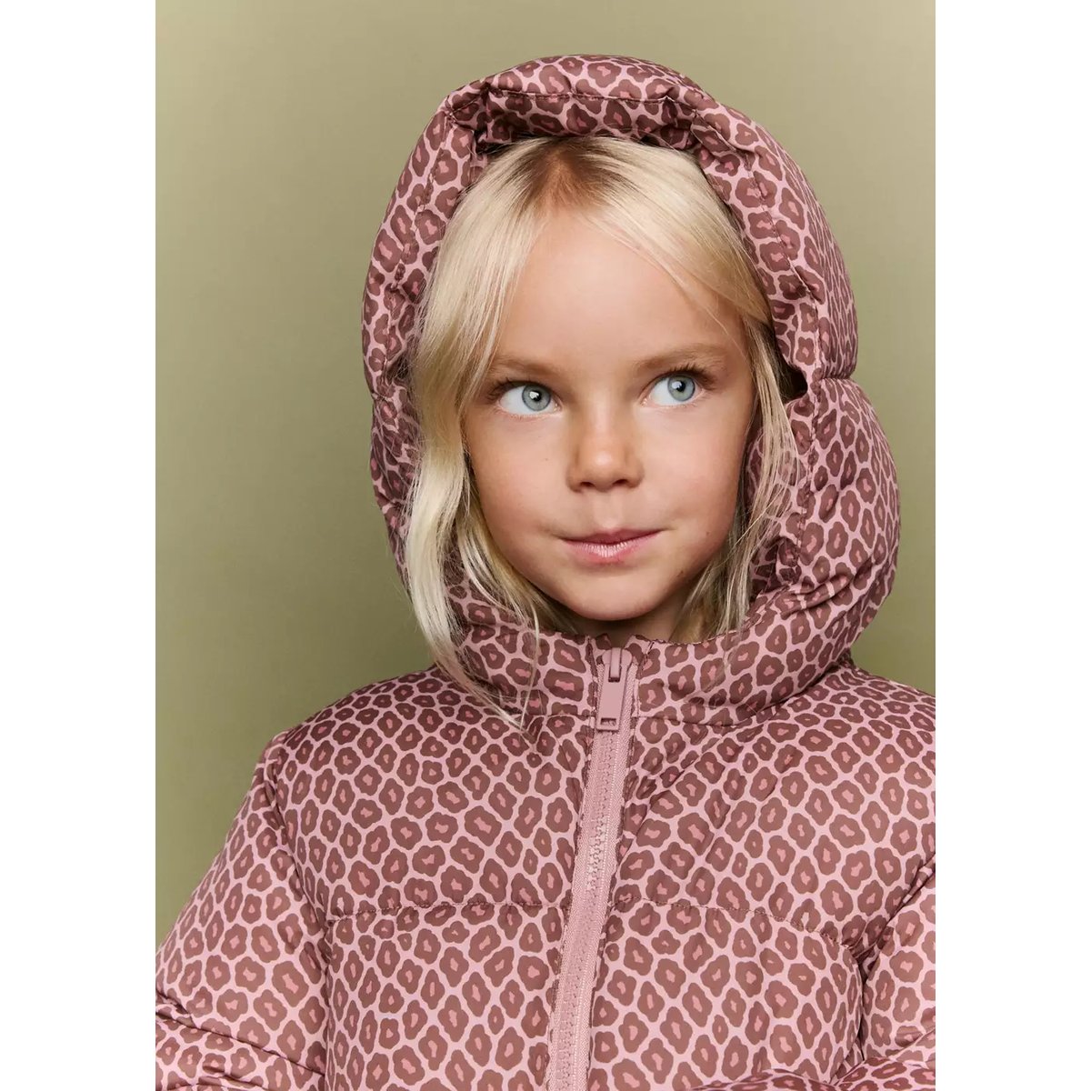 Anorak matelassé imprimé rose, MANGO BABY