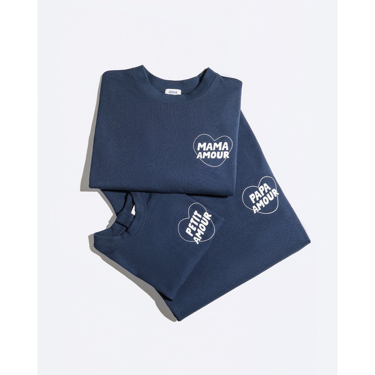 T-shirt Petit amour en coton bio bleu charbon, EMOI EMOI