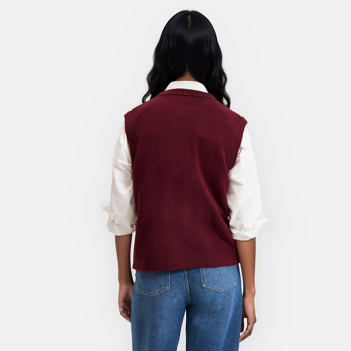 Pull sans manches à losanges argyle rose, LA REDOUTE COLLECTIONS