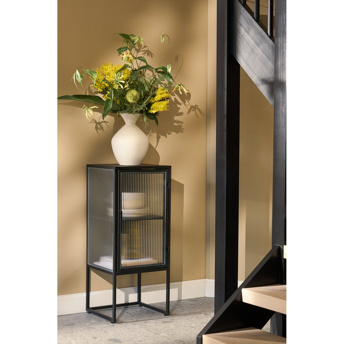 Armoire de rangement H90 cm CLIFTON noir, MICA DECORATIONS
