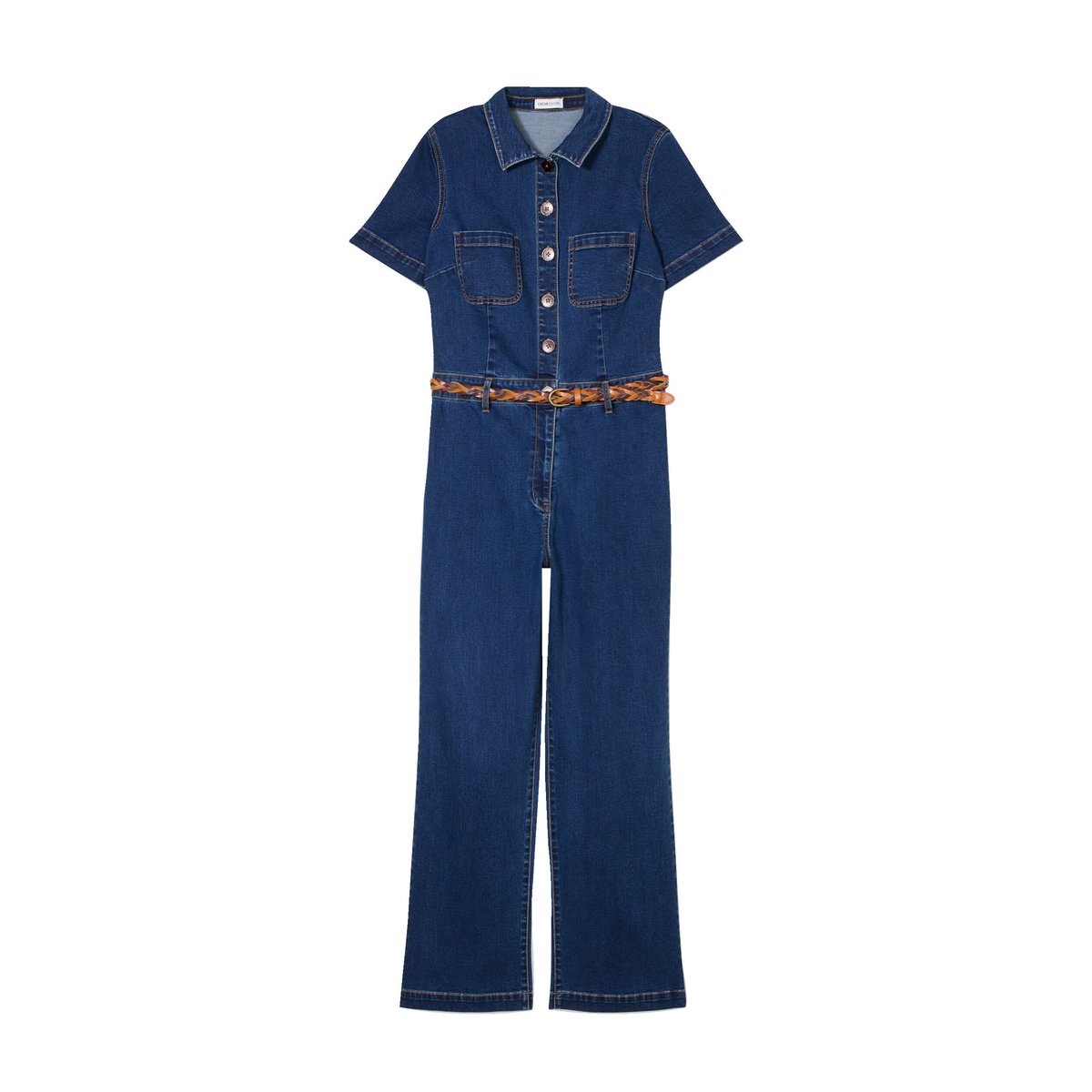 Combinaison pantalon en jean denim brut, CACHE CACHE