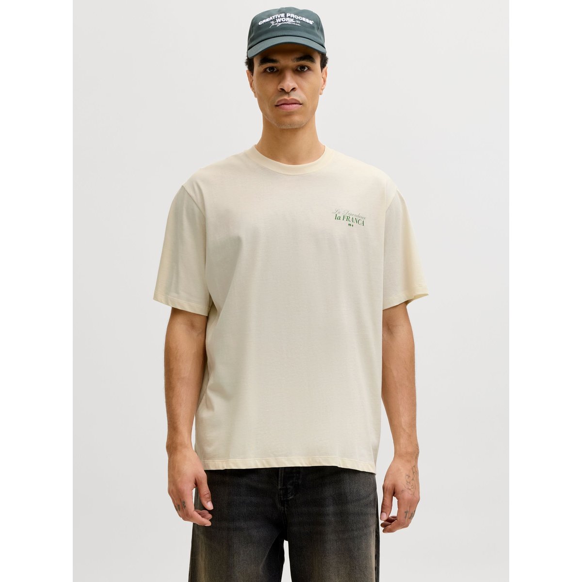 T-Shirt antique white, JACK & JONES