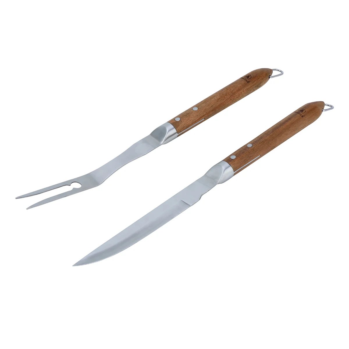 Set de 2 ustensiles pour barbecue : couteau et fourchette - Sève marron, LAGUIOLE CUISSON