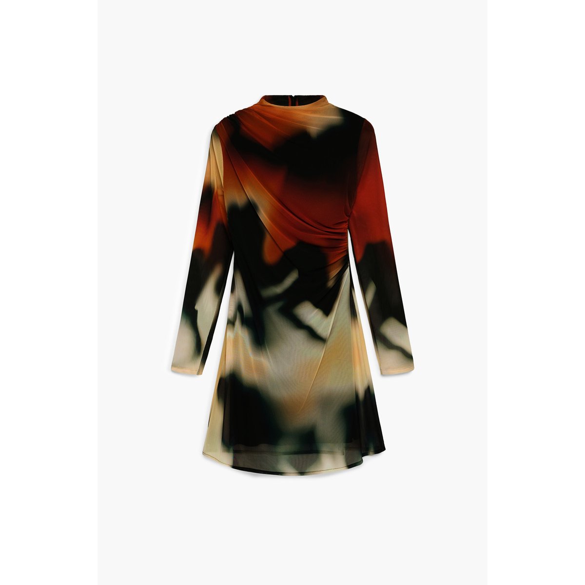 Robe courte en tulle imprimé noir, DESIGUAL