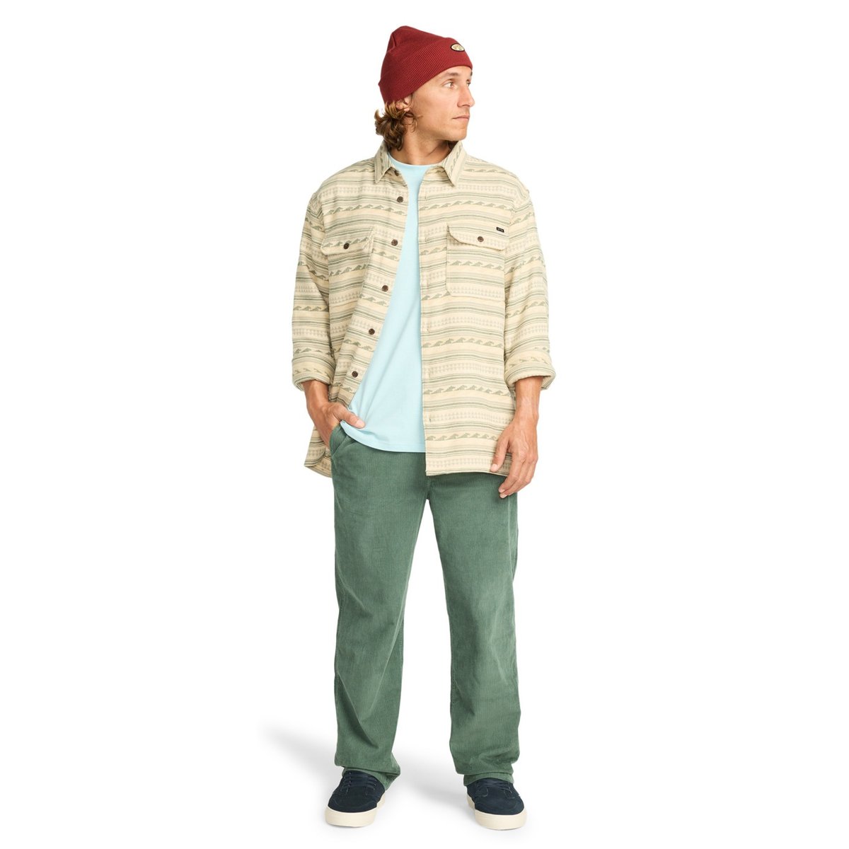 Top tissé texturé tissé teint OFFSHORE JACQUARD FLANNEL vert hunter, BILLABONG