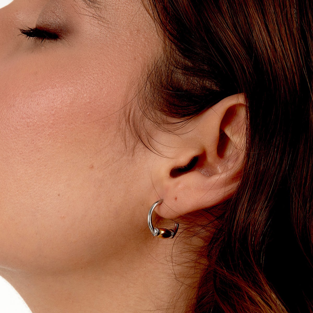 Boucles D'Oreilles en acier,cristaux, COLORI argent, or, MORELLATO