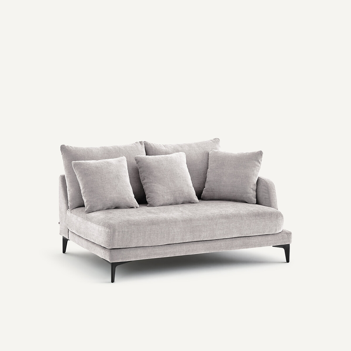 Demi-canapé 2 places en polyester et coton, MODERNISTE gris clair, EMMANUEL GALLINA X AM.PM