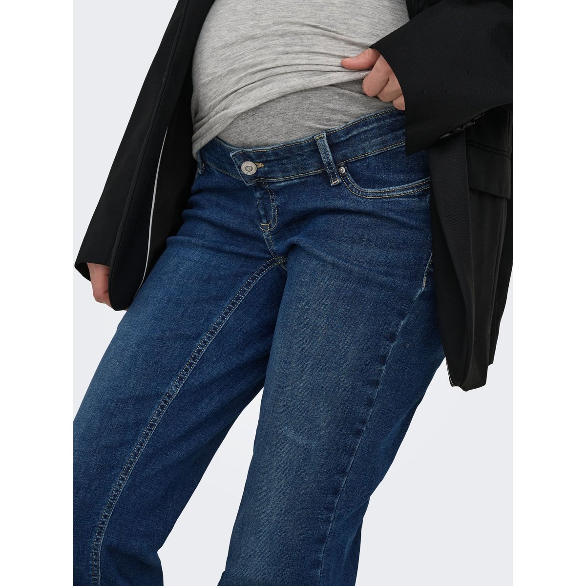 Jean Flared dark blue denim, ONLY