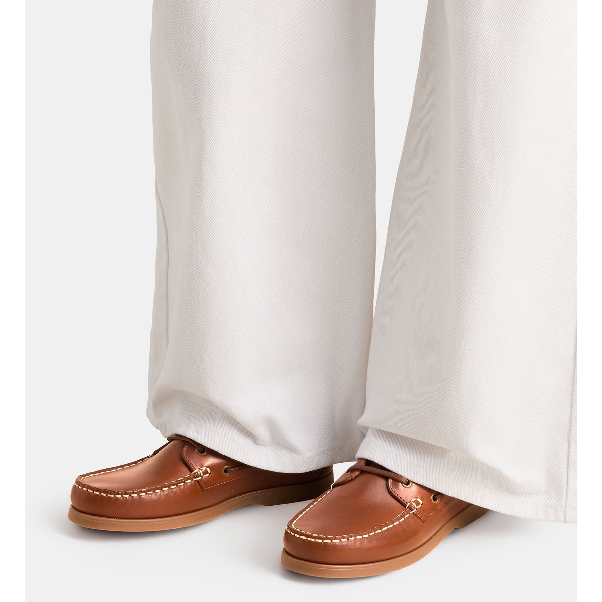 Chaussures bateau blondie cuir cognac, GALERIES LAFAYETTE