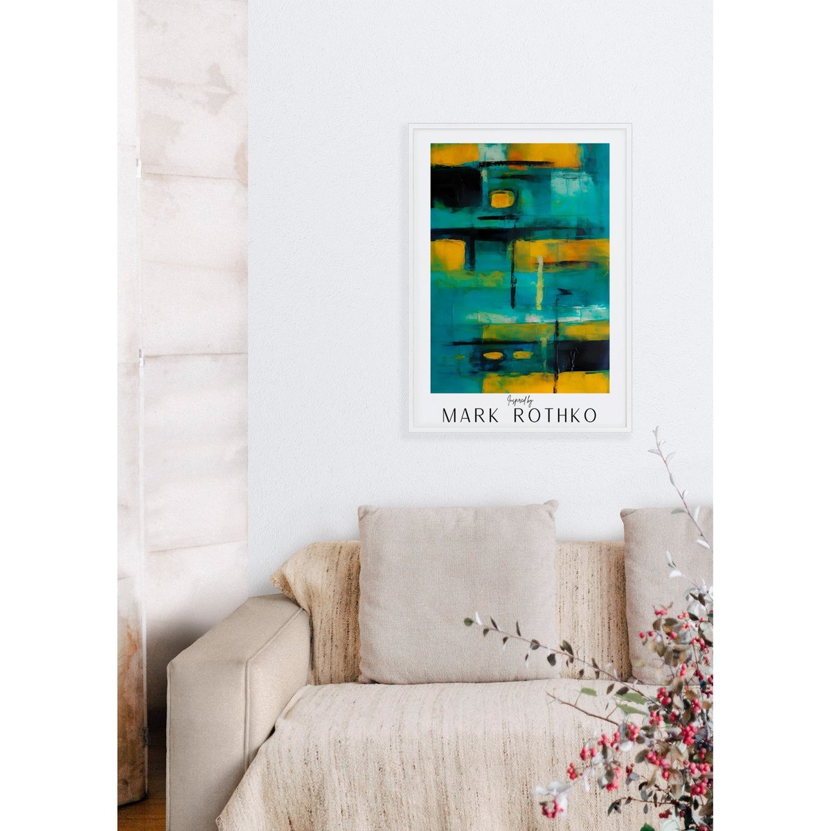 Affiche Mark Rothko n°5 blanc, L'AFFICHERIE