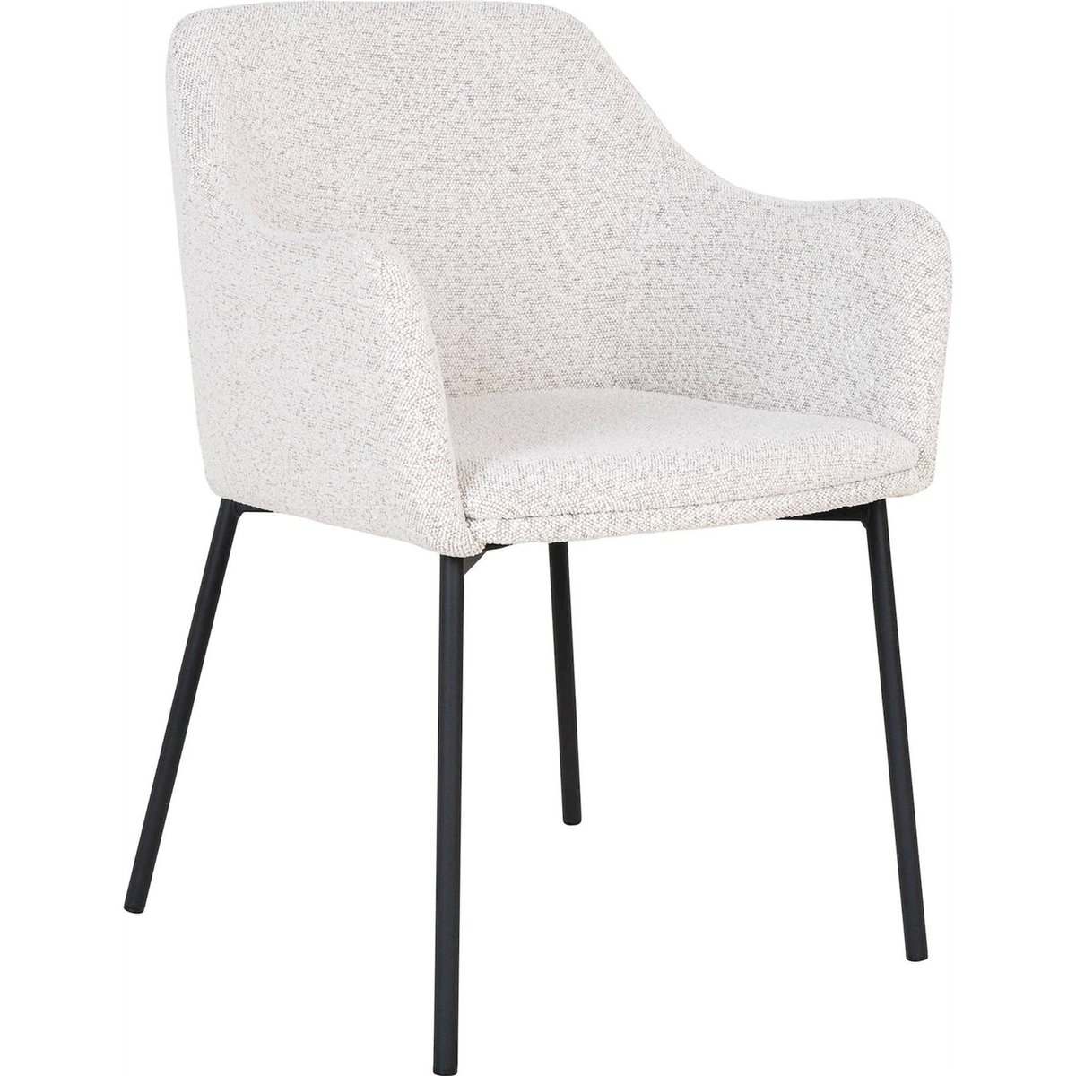 Chaise bouclette avec accoudoirs CAPRELLY blanc bouclette et noir, RECOLLECTION