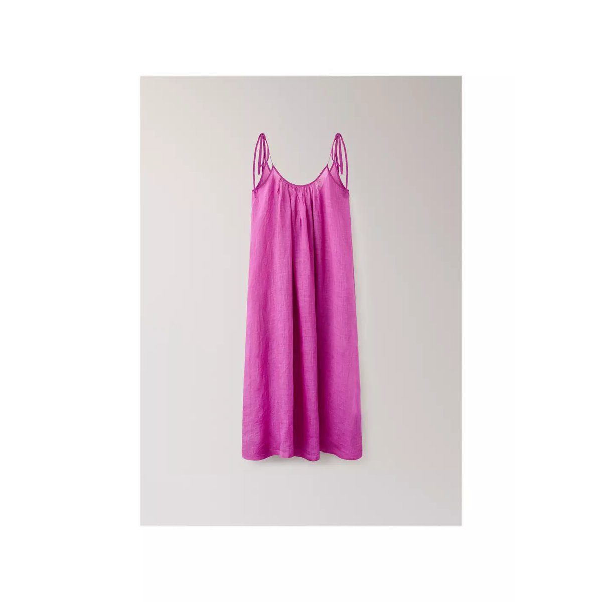 Pantalon 100 % ramie effet overdyed fuchsia, MANGO