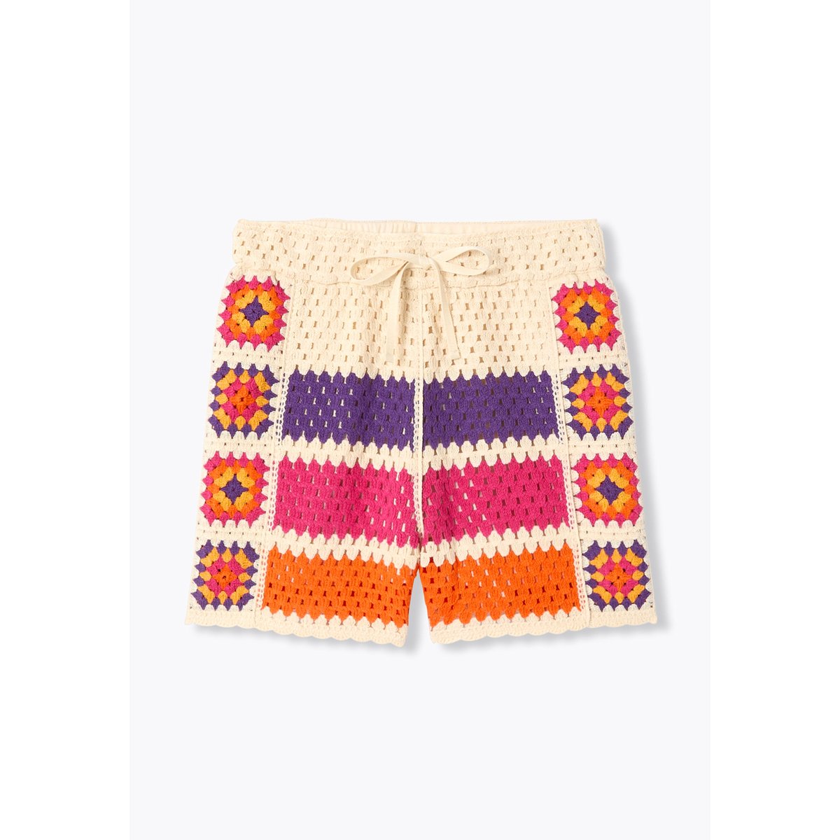 Short en crochet rayures multicolores, PROMOD