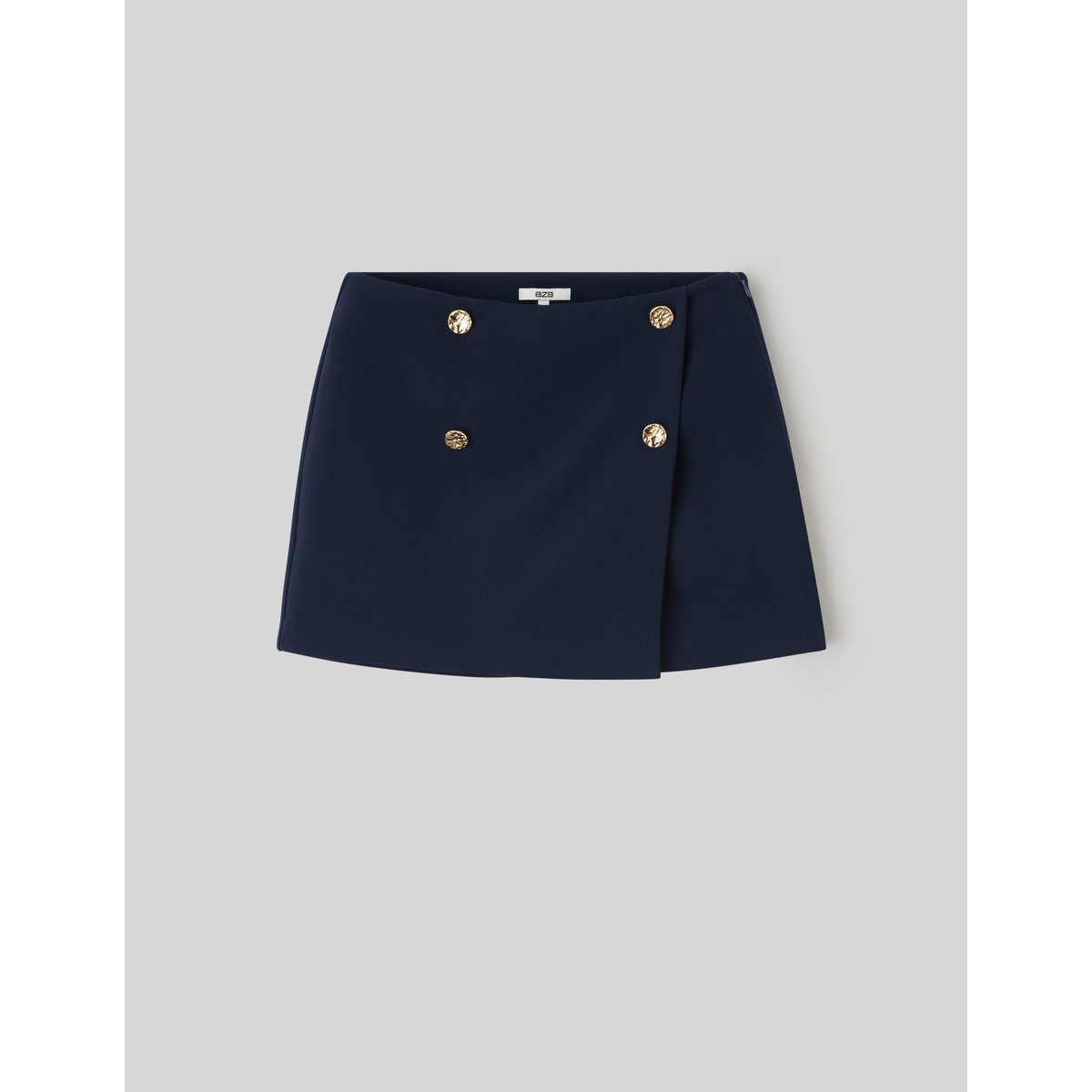 Jupe short boutons dorés bleu foncé, BZB