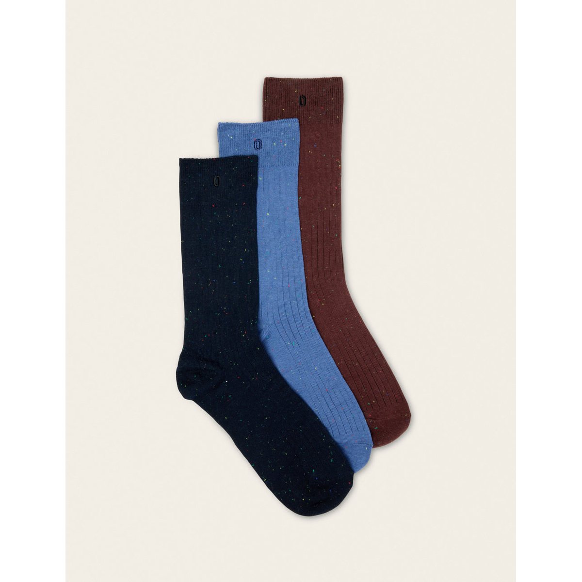 Pack de 3 CHAUSSETTES bordeaux bleu marine, ODAJE